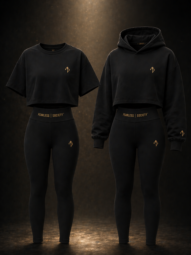 Fearless Society women's leggings and hoodie styled together